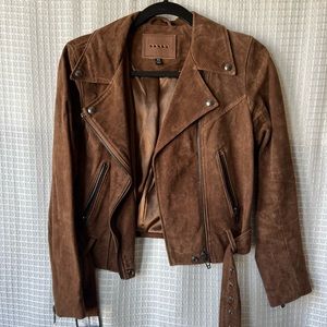 Blank NYC brown suede moto jacket, xs